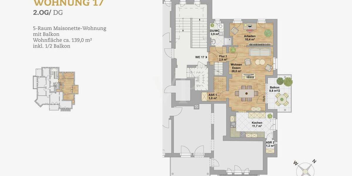 Etagenwohnung Dresden Blasewitz - 5 Zimmer, 139 m&sup2;, 879.400&euro; | Angebot:26359114
