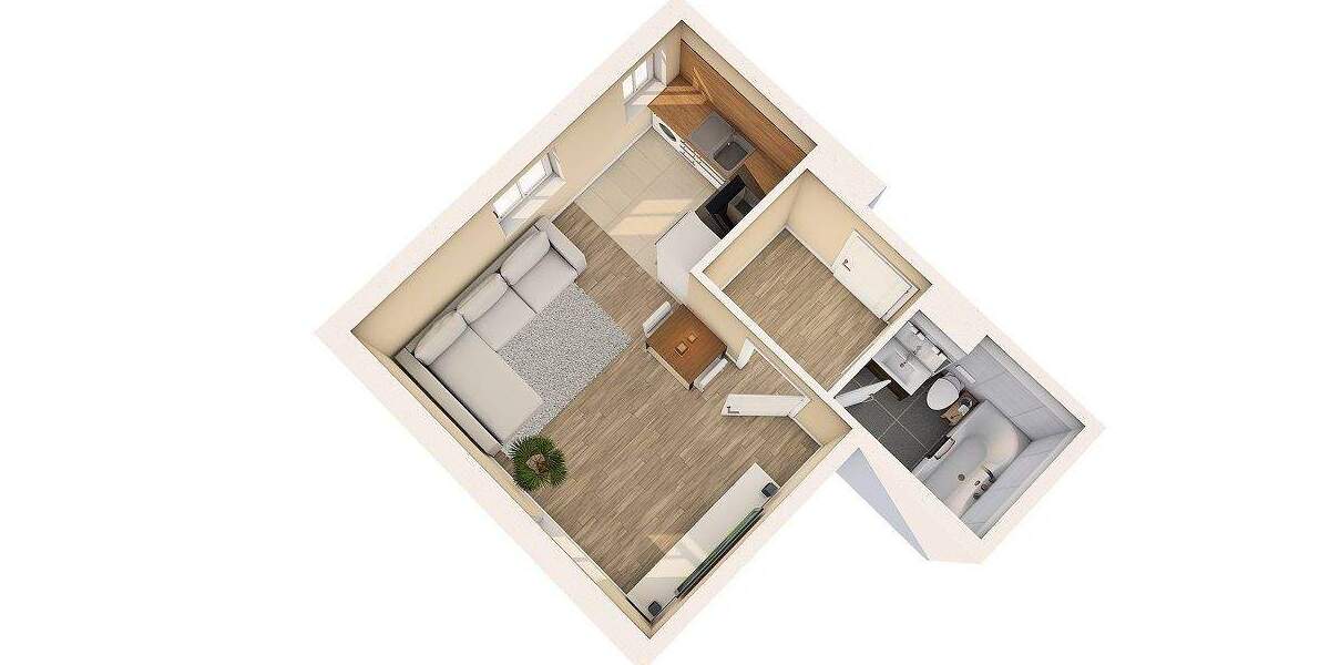 Schön geschnittene attraktive 1-Raumwohnung 1 zimmer