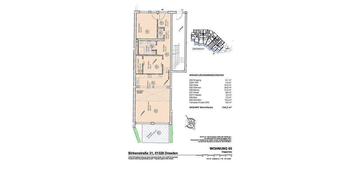 Etagenwohnung Dresden Pappritz - 4 Zimmer, 104 m&sup2;, 500.640&euro; | Angebot:25834580