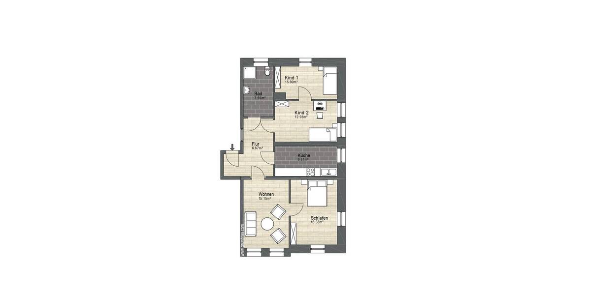 Etagenwohnung Dresden Cotta - 4 Zimmer, 84 m&sup2;, 175.000&euro; | Angebot:26189764