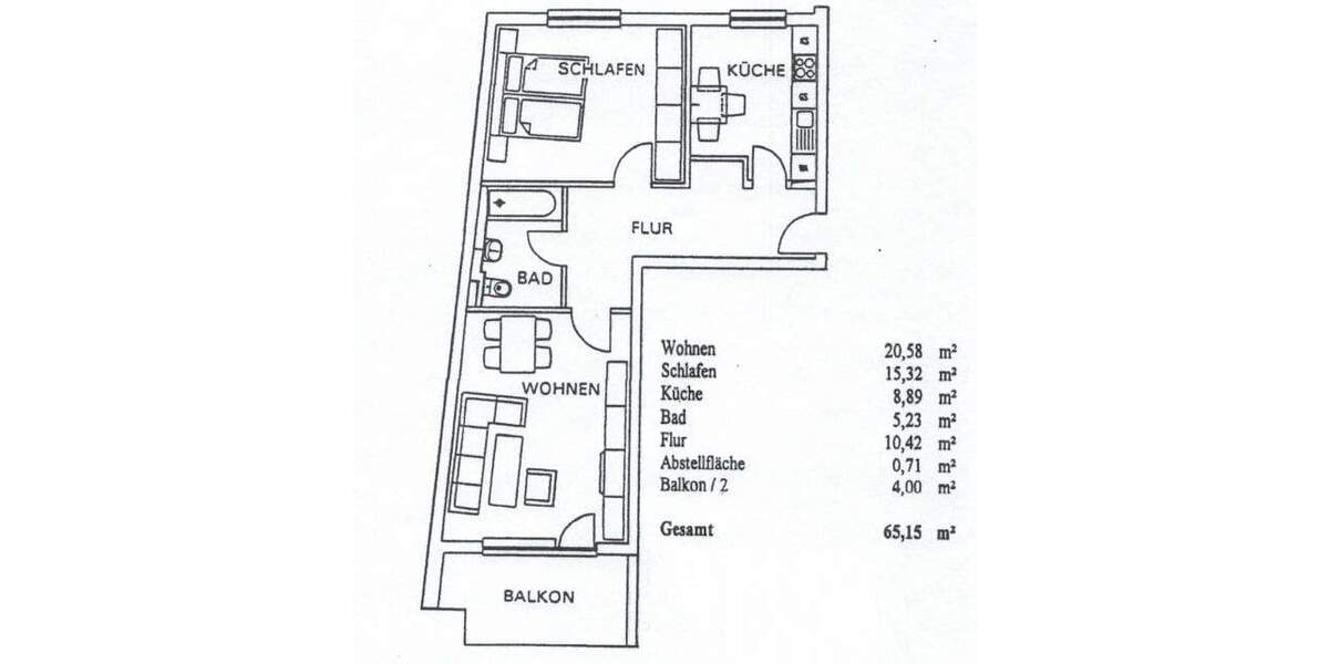 Etagenwohnung Dresden Bahnhofsvorstadt - 2 Zimmer, 65 m&sup2;, 134.500&euro; | Angebot:25783606
