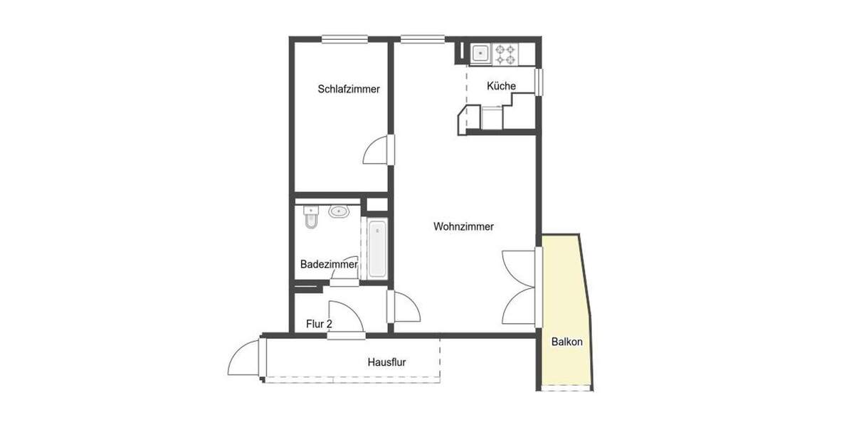 Etagenwohnung Dresden Weißig - 2 Zimmer, 45 m&sup2;, 99.000&euro; | Angebot:25743180
