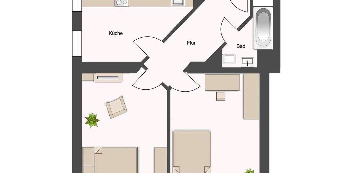 Etagenwohnung Dresden / Löbtau Löbtau-Nord - 2 Zimmer, 52 m&sup2;, 129.000&euro; | Angebot:25836596