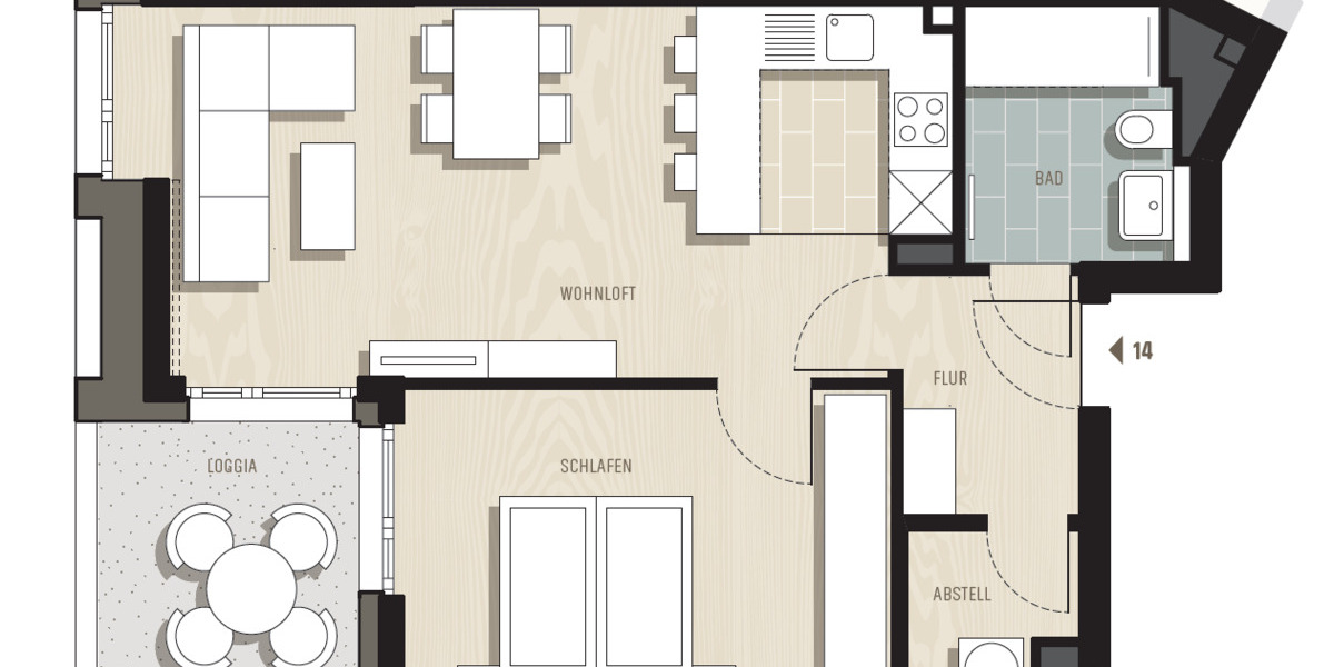 Etagenwohnung Dresden Cotta - 2 Zimmer, 53 m&sup2;, 257.600&euro; | Angebot:25704722