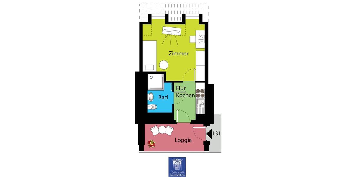 Dachgeschoßwohnung Dresden Blasewitz - 1 Zimmer, 32 m&sup2;, 455&euro; | Angebot:25725131