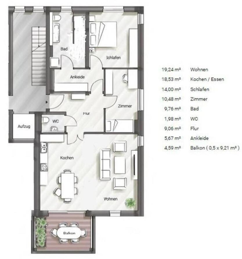 Neubau Erstbezug - Elegante 3-Zimmer-Wohnung mit EBK und Kochinsel in TOP-Lage, provisionsfrei zimmer