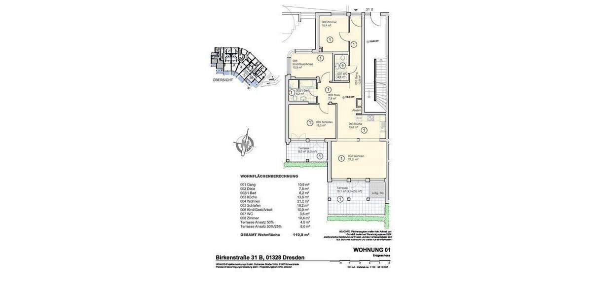 Etagenwohnung Dresden Pappritz - 4 Zimmer, 110 m&sup2;, 609.400&euro; | Angebot:25662739