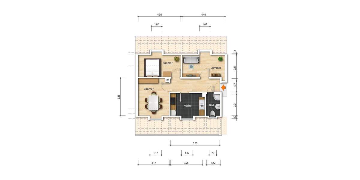 Etagenwohnung Dresden Coschütz/Gittersee - 3 Zimmer, 47 m&sup2;, 143.000&euro; | Angebot:25708316