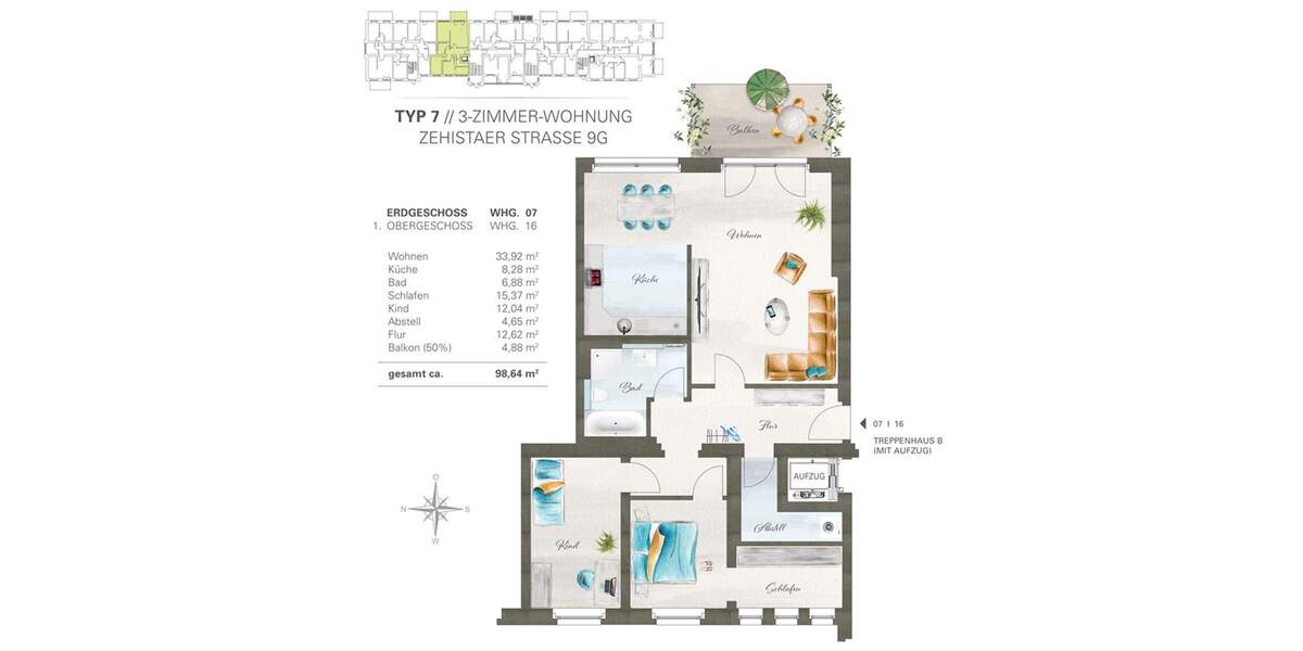 Etagenwohnung Pirna Zehista - 3 Zimmer, 98 m&sup2;, 925&euro; | Angebot:25777595