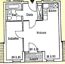 Dachgeschoßwohnung Dresden Leuben - 2 Zimmer, 45 m&sup2;, 450&euro; | Angebot:25825388