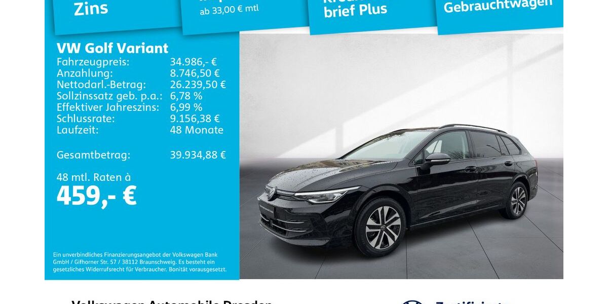 VW Golf 1.100 km 34.986 &euro; Dresden 01169