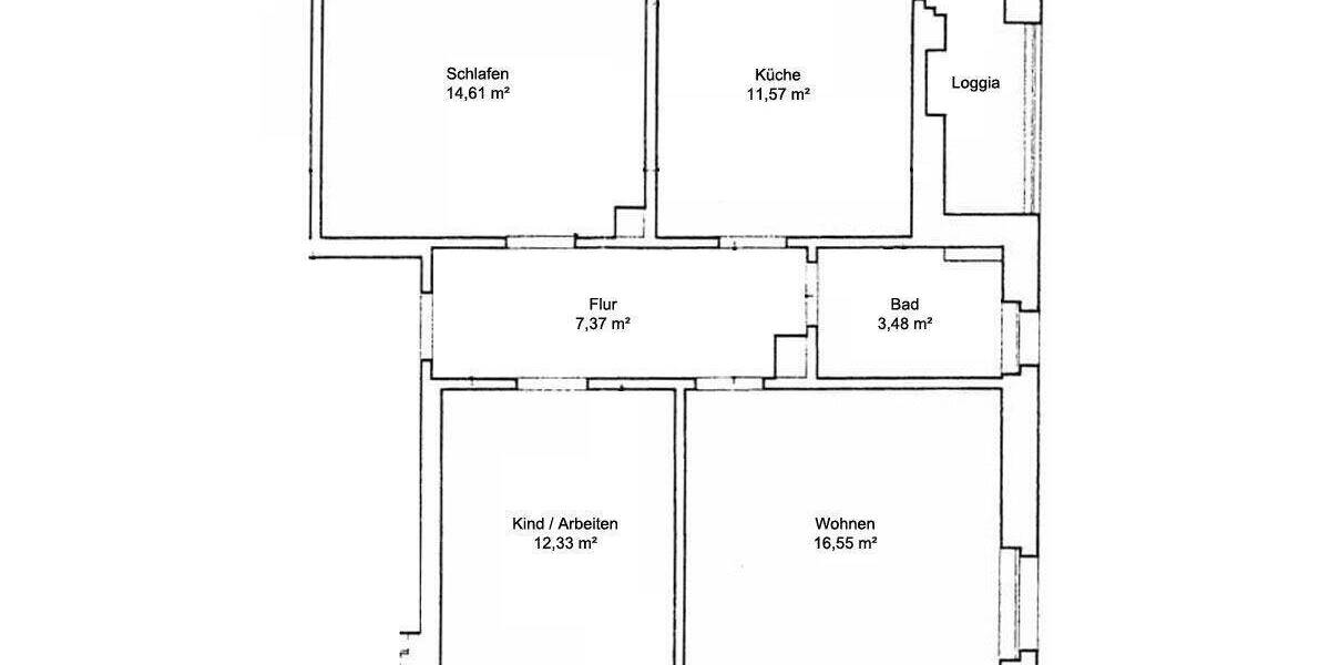 Etagenwohnung Dresden Leuben - 3 Zimmer, 67 m&sup2;, 500&euro; | Angebot:26555249