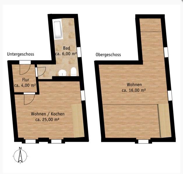 Dachgeschoßwohnung Pirna - 1 Zimmer, 51 m&sup2;, 342&euro; | Angebot:25824203