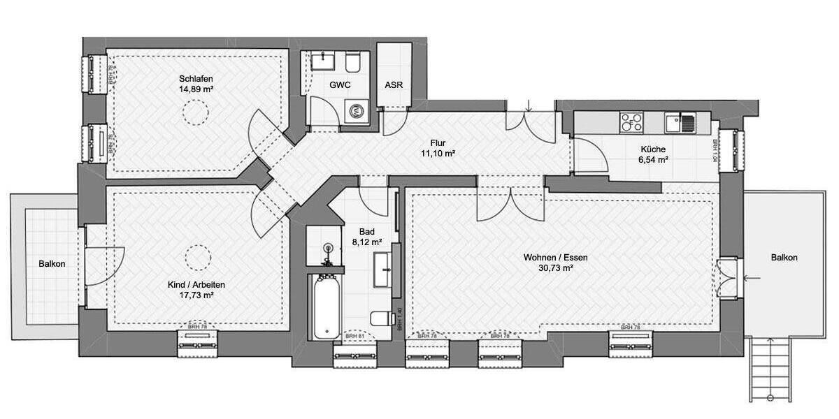 Etagenwohnung Dresden Striesen-Ost - 3 Zimmer, 99 m&sup2;, 1.900&euro; | Angebot:26820553
