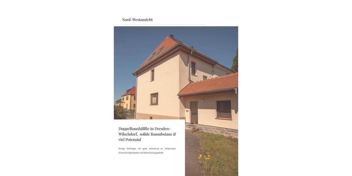 Doppelhaushälfte Dresden Klotzsche - 4 Zimmer, 110 m&sup2;, 459.000&euro; | Angebot:26611818