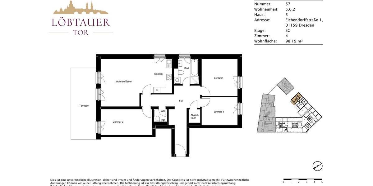 Etagenwohnung Dresden Cotta - 4 Zimmer, 98 m&sup2;, 1.345&euro; | Angebot:26349634