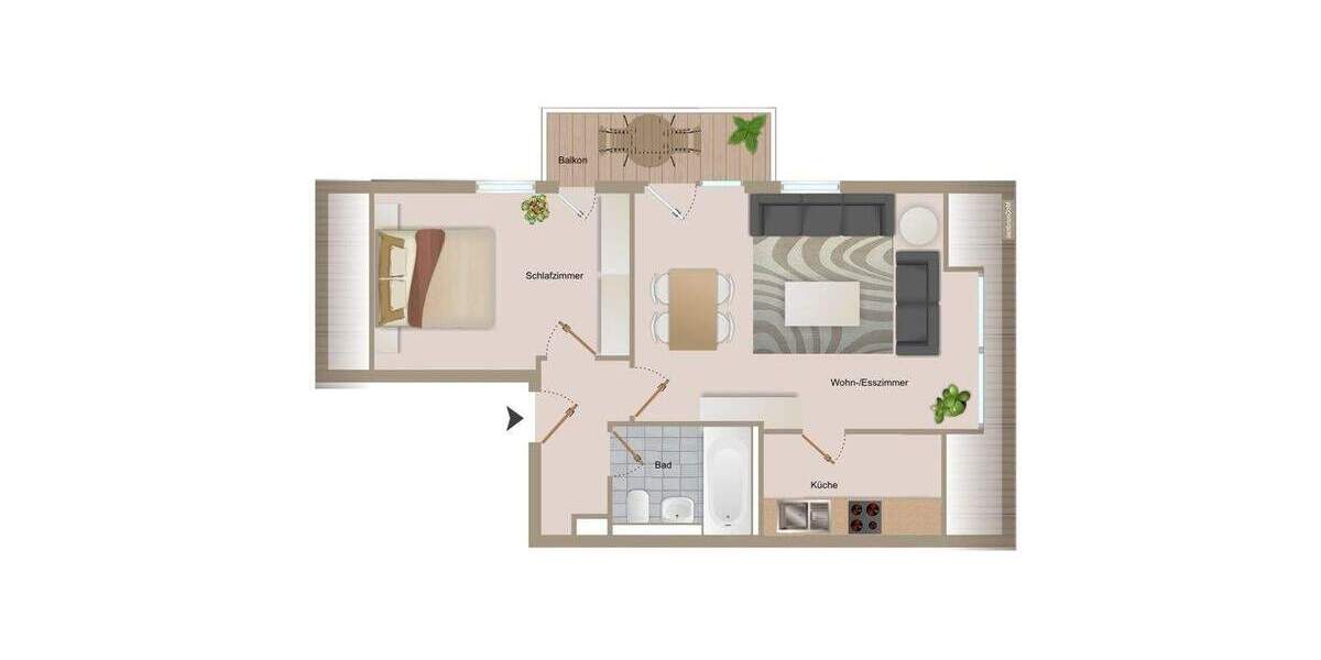 Bezugsfreie 2-Zimmer-Dachgeschosswohnung! Balkon! TG-Doppelparker oben! 2 zimmer