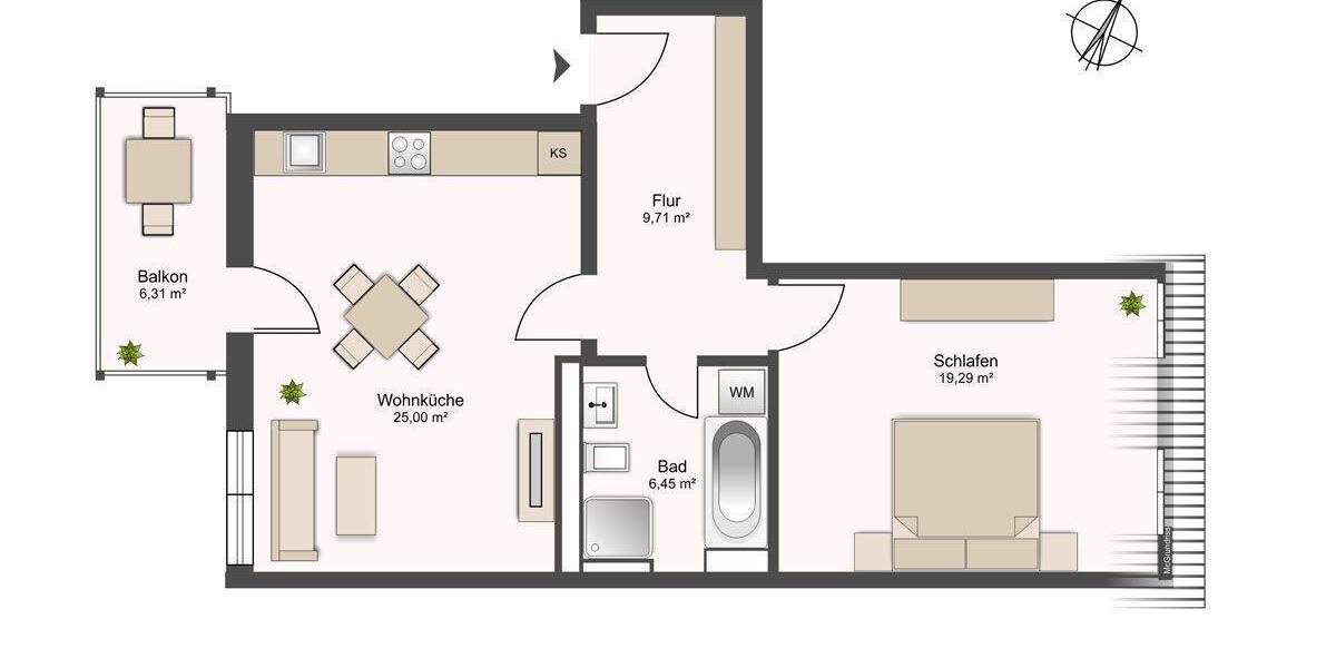 Etagenwohnung Pirna Copitz - 2 Zimmer, 63 m&sup2;, 206.733&euro; | Angebot:25689290