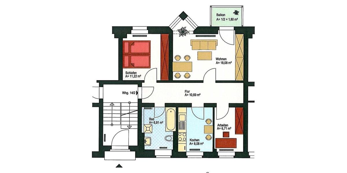 Erdgeschoßwohnung Dresden Pieschen - 3 Zimmer, 63 m&sup2;, 530&euro; | Angebot:26367389