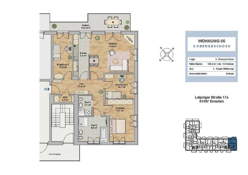 Exklusives Wohnen in der Dresdner Hafencity - 4 Zimmer mit traumhaftem Elbblick