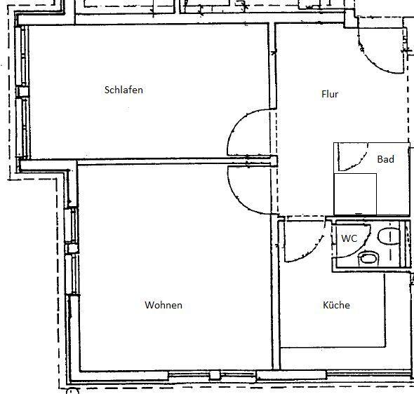 Etagenwohnung Dresden Neustadt - 2 Zimmer, 55 m&sup2;, 599&euro; | Angebot:25569440