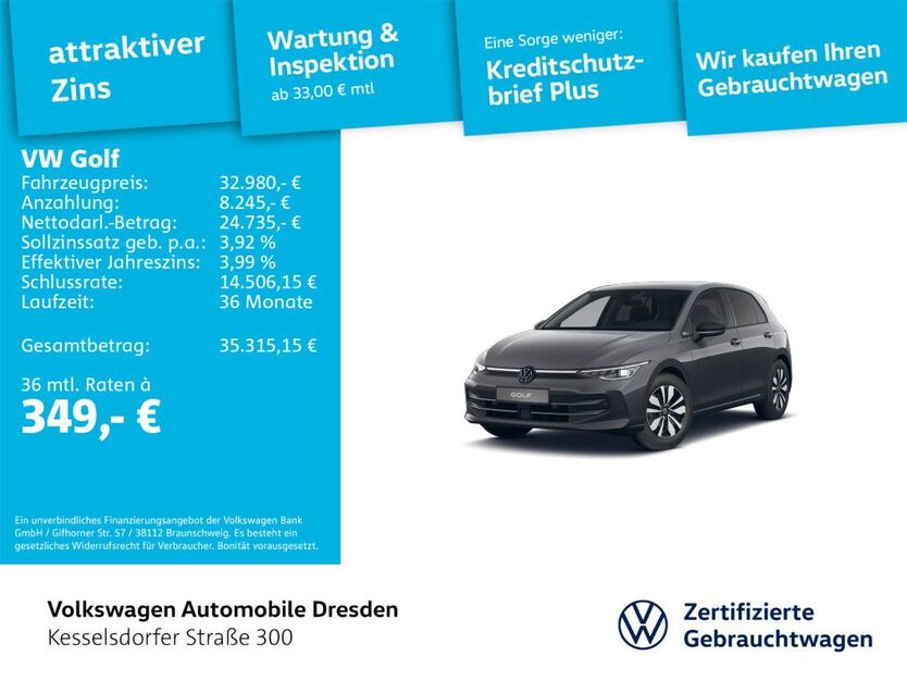 VW Golf 13.347 km 32.490 € Dresden 01169