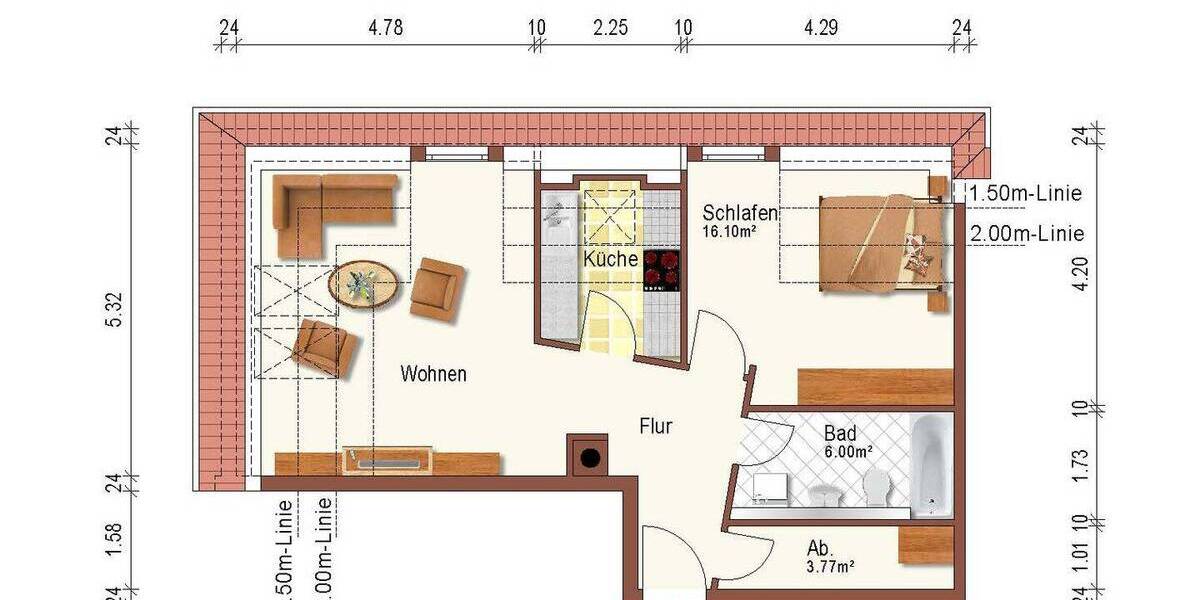 Etagenwohnung Dresden Leubnitz-Neuostra - 2 Zimmer, 53 m&sup2;, 126.000&euro; | Angebot:26105303