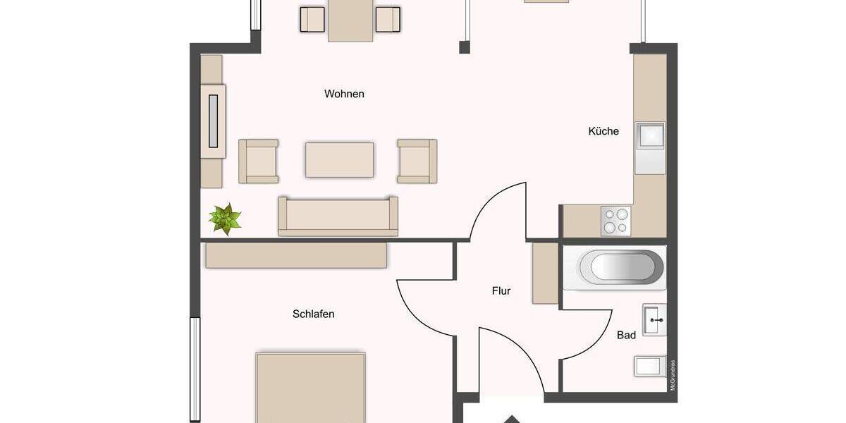 Etagenwohnung Dresden Striesen-Ost - 2 Zimmer, 50 m&sup2;, 440&euro; | Angebot:26555251