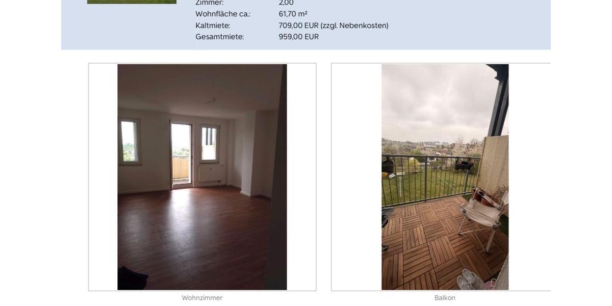 Etagenwohnung Dresden Blasewitz - 2 Zimmer, 62 m&sup2;, 709&euro; | Angebot:26700049