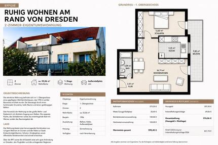 Wohnung Ottendorf-Okrilla Okrilla - 2 Zimmer, 56 m&sup2;, 145.000&euro; | Angebot:27291833