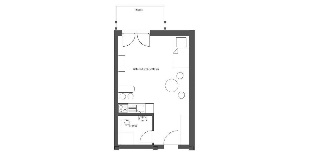 Etagenwohnung Dresden Plauen - 1 Zimmer, 32 m&sup2;, 479&euro; | Angebot:25646443