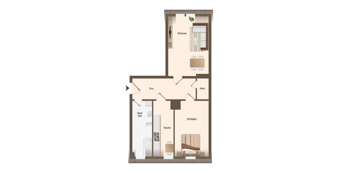 Etagenwohnung Dresden Pieschen-Süd - 2 Zimmer, 57 m&sup2;, 160.000&euro; | Angebot:26512771