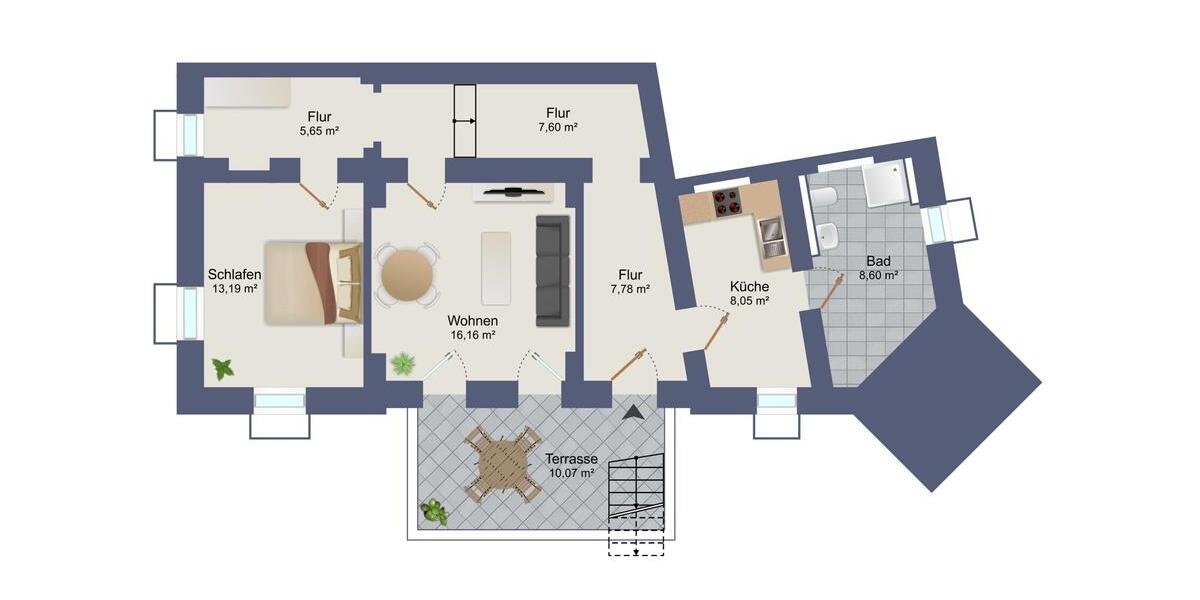 Etagenwohnung Dresden Cotta - 2 Zimmer, 70 m&sup2;, 1.234&euro; | Angebot:25379795