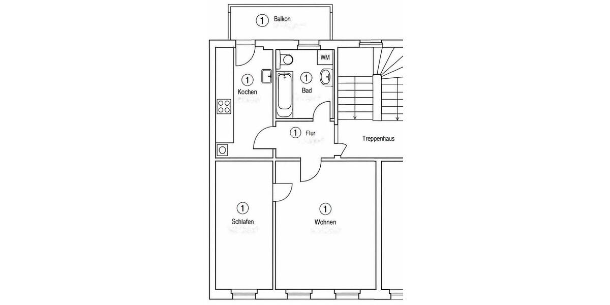 Etagenwohnung Radebeul - 2 Zimmer, 46 m&sup2;, 149.000&euro; | Angebot:27476080