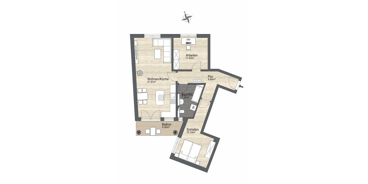 Etagenwohnung Dresden Gruna - 3 Zimmer, 80 m&sup2;, 1.100&euro; | Angebot:26930415