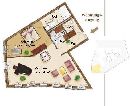 Etagenwohnung Dresden Innere Altstadt - 2 Zimmer, 78 m&sup2;, 1.800&euro; | Angebot:25707383