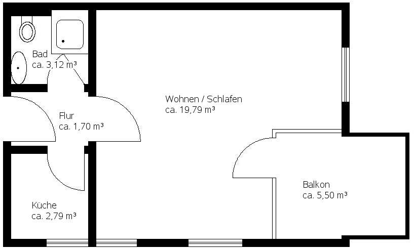 Etagenwohnung Kesselsdorf Kesselsdorf - 1 Zimmer, 33 m&sup2;, 395&euro; | Angebot:26944225