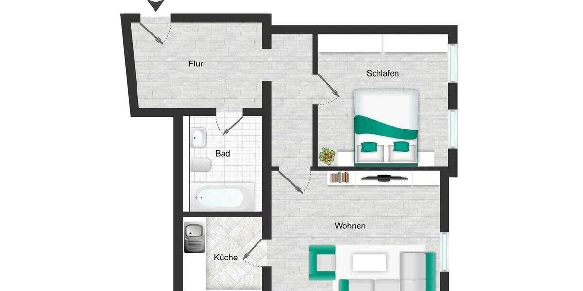 Etagenwohnung Dresden Löbtau-Nord - 2 Zimmer, 47 m&sup2;, 120.000&euro; | Angebot:25768798