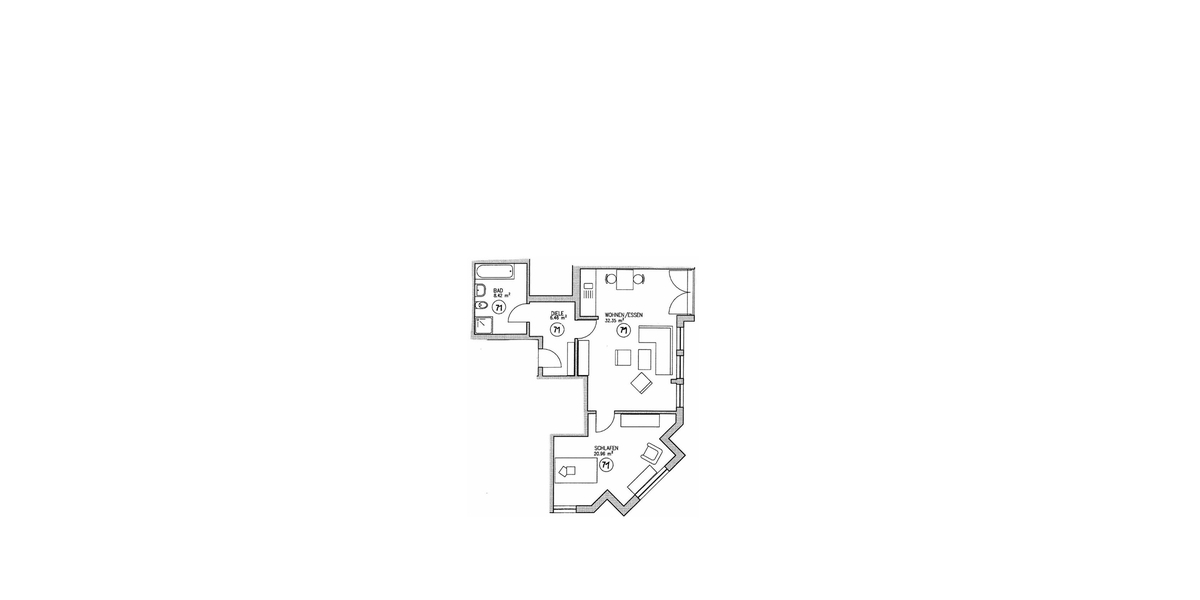 2-Zimmer-Wohnung im 1. OG mit Einbauküche in Coswig - Etagenwohnung Coswig Coswig | Angebot:26609031