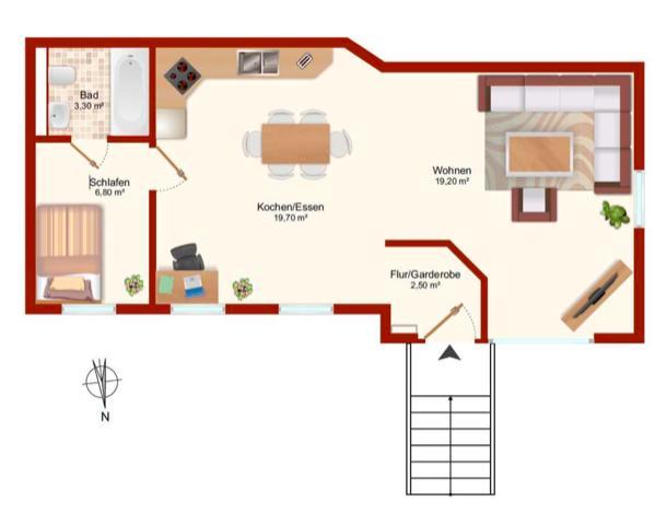 Erdgeschoßwohnung Dresden Blasewitz - 2 Zimmer, 52 m&sup2;, 155.000&euro; | Angebot:26464001