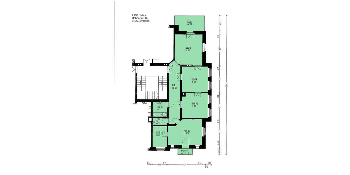 Etagenwohnung Dresden Südvorstadt-West - 4 Zimmer, 129 m&sup2;, 1.380&euro; | Angebot:26875622