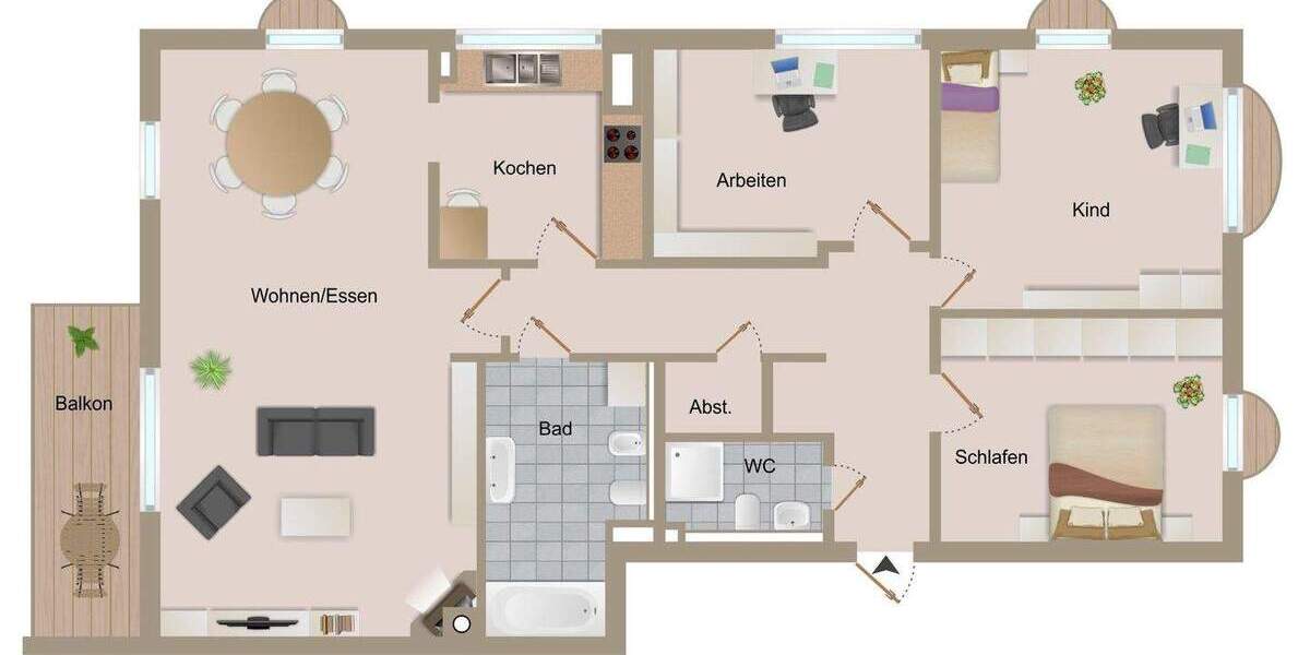 Etagenwohnung Dresden Seevorstadt-Ost/Großer Garten - 4 Zimmer, 117 m&sup2;, 519.990&euro; | Angebot:25815184