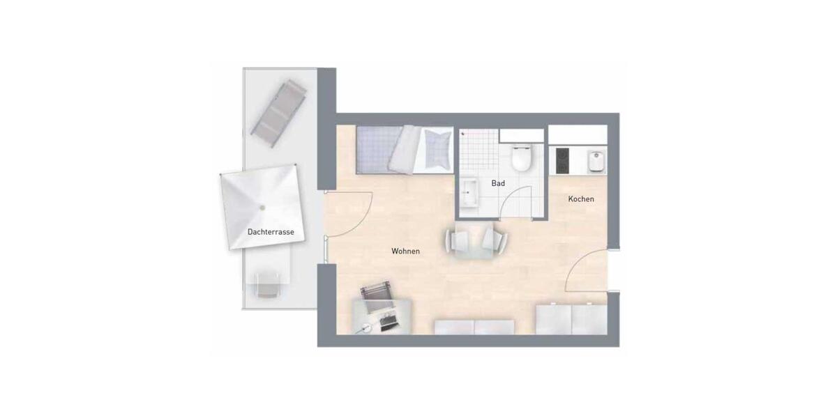 Etagenwohnung Dresden Plauen - 1 Zimmer, 22 m&sup2;, 332&euro; | Angebot:25406033