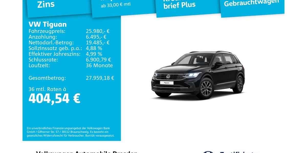 VW Tiguan 53.143 km 25.980 &euro; Dresden 01169