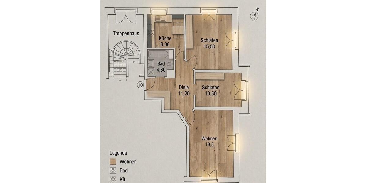 Dachgeschoßwohnung Dresden Cotta - 3 Zimmer, 70 m&sup2;, 850&euro; | Angebot:26662733