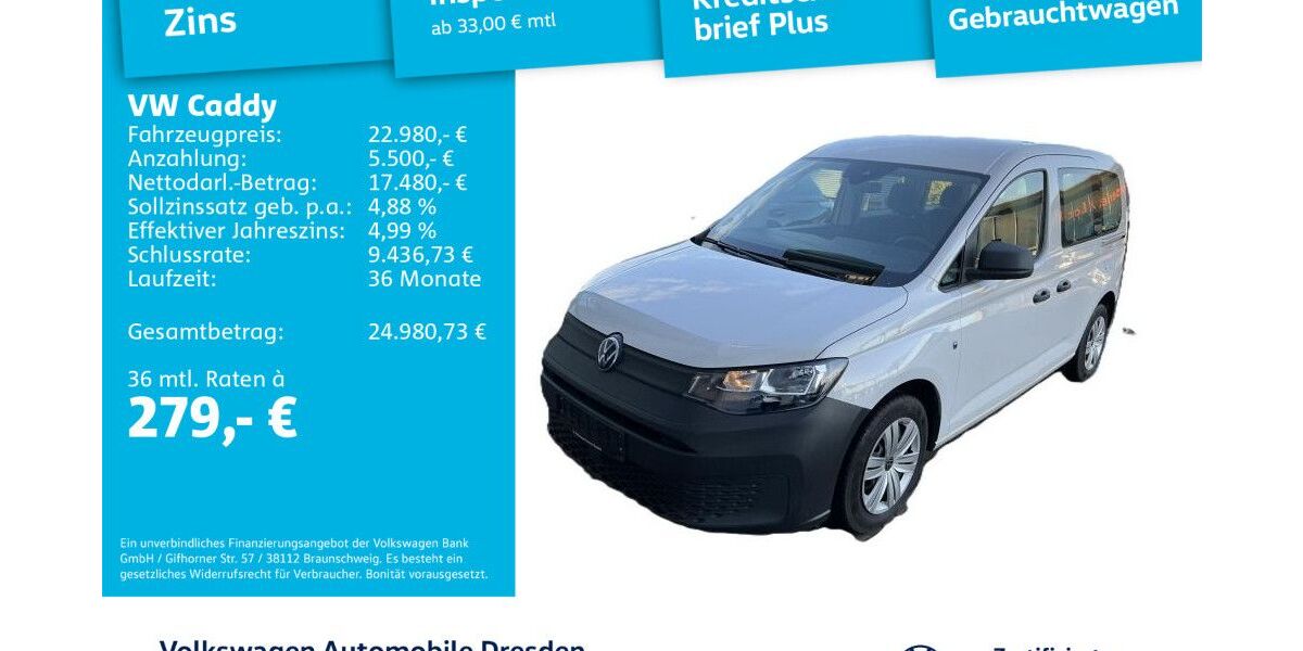 VW Caddy 63.166 km 22.980 &euro; Dresden 01169