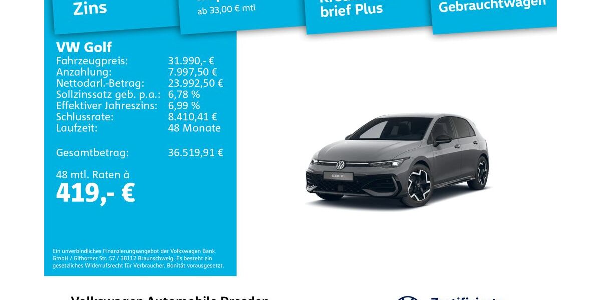 VW Golf 22.001 km 31.990 &euro; Dresden 01067