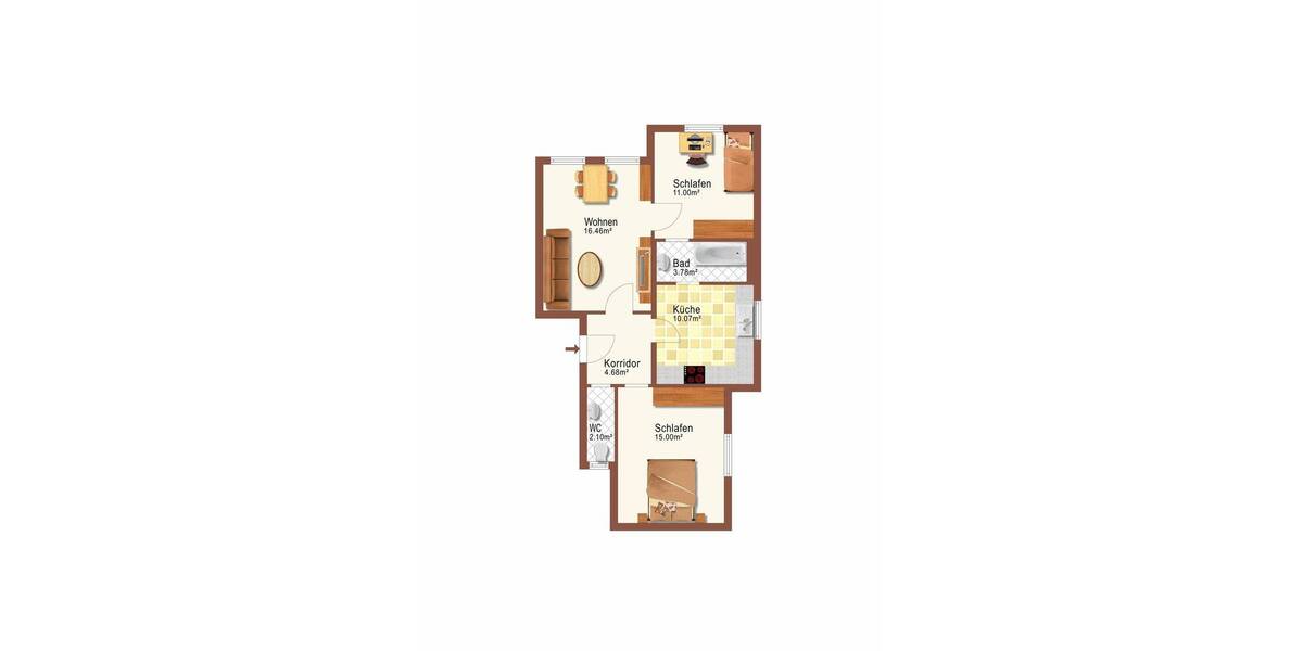 Etagenwohnung Rabenau - 3 Zimmer, 53 m&sup2;, 385&euro; | Angebot:26543713