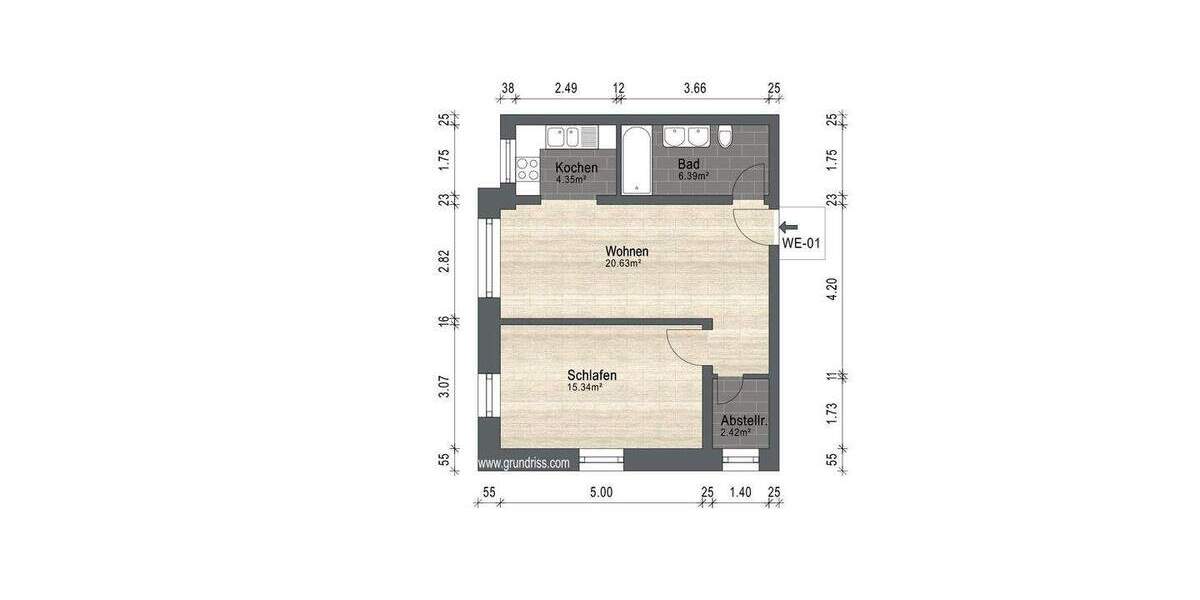 Etagenwohnung Dresden Löbtau-Nord - 2 Zimmer, 49 m&sup2;, 133.000&euro; | Angebot:25734706