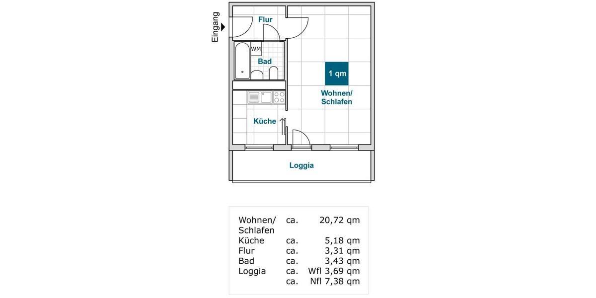 Erdgeschoßwohnung Dresden Cotta - 1 Zimmer, 36 m&sup2;, 405&euro; | Angebot:25772488